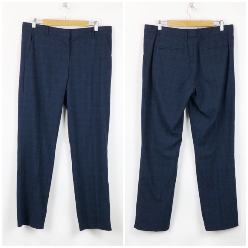 Gap Navy Plaid Stretch True Straight Pants